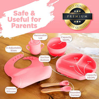 🥄 7-Piece Silicone Baby Cutlery Set – Safe Feeding Kit for Toddlers 👶 BPA-Free